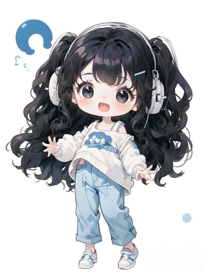 Ảnh bé gái chibi trang phục cừu nhỏ