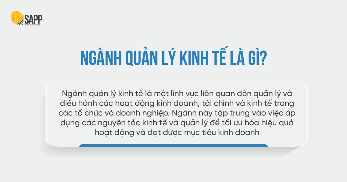 ngành quản lý kinh tế