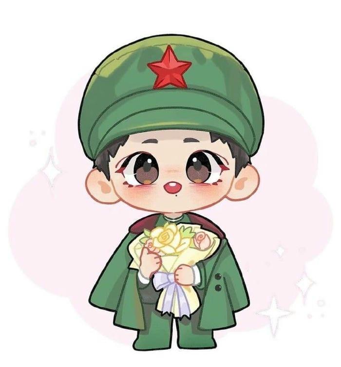 Ảnh bộ đội chibi cùng hậu phương siêu dễ thương