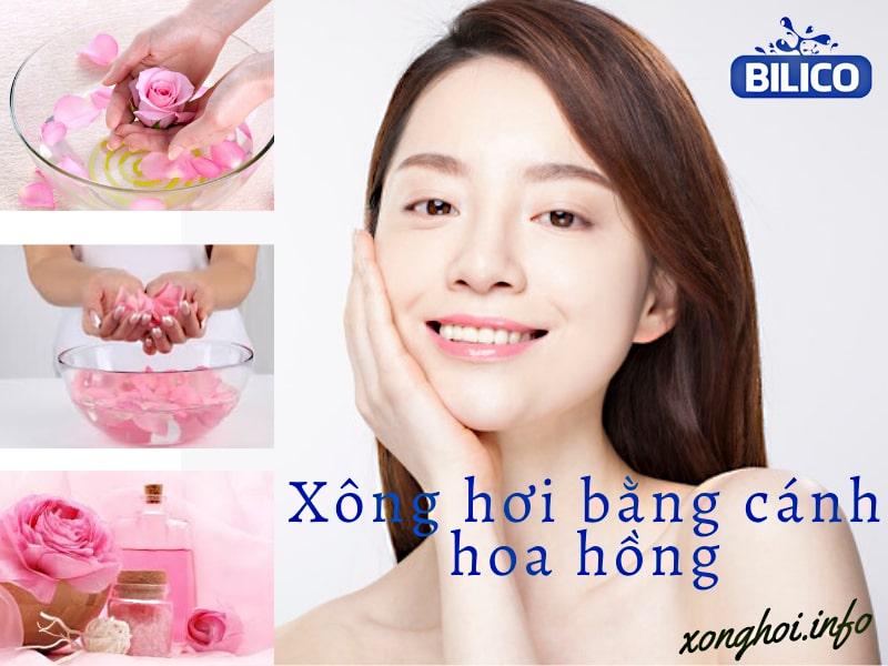 Phương pháp xông hơi mặt bằng cánh hoa hồng, chăm sóc làn da